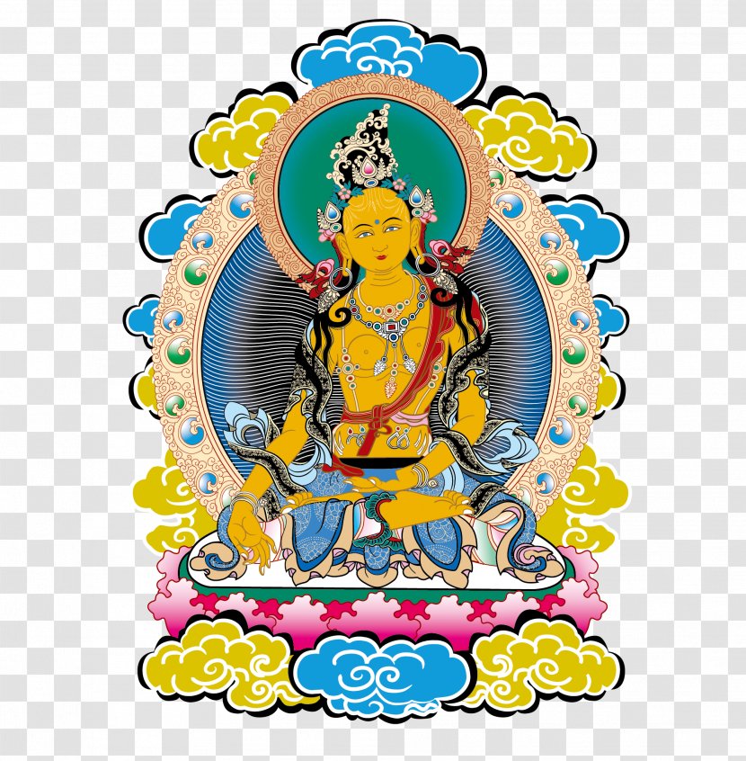 Tibet Thangka Vasudhara Buddhism Bodhisattva - Art - Traditional Tibetan Vector Material Transparent PNG