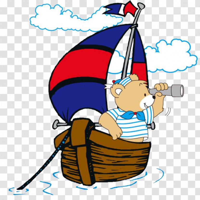 Sailing Ship Cartoon Illustration - Child Transparent PNG