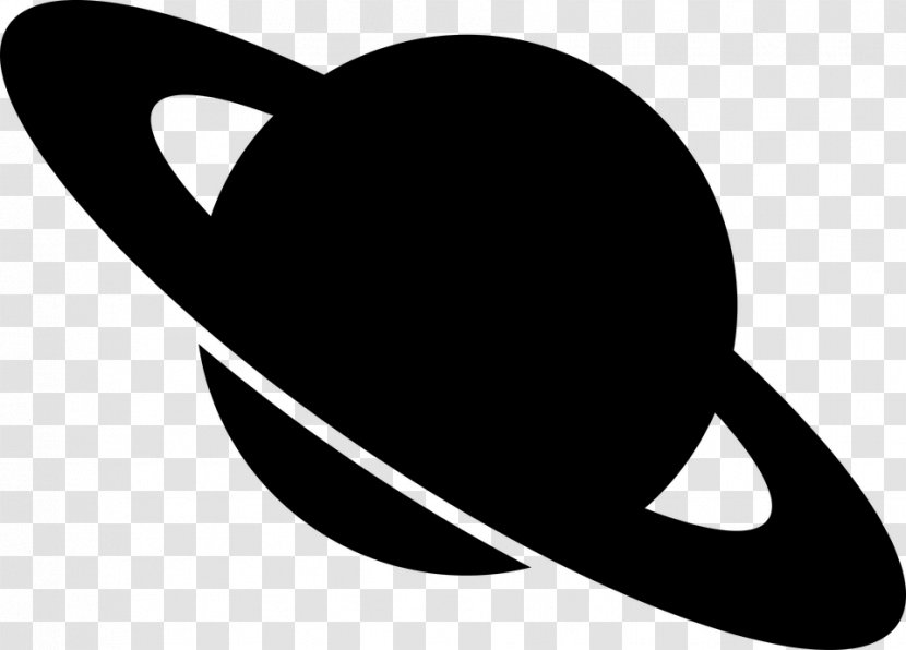 Rings Of Saturn Planet Clip Art - Black And White Transparent PNG