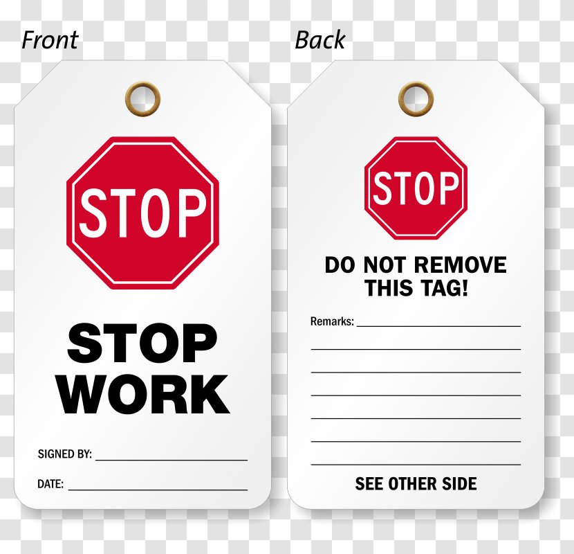 Stop Sign Label Traffic Brand - Octagon - WORK Safety Transparent PNG