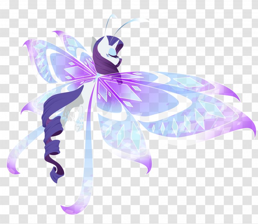 Butterfly Rarity Pinkie Pie Rainbow Dash Princess Luna - Moths And Butterflies Transparent PNG