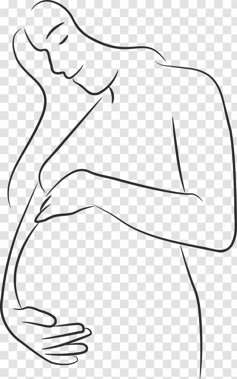 Drawing Abdomen - Cartoon - Pregnancy Transparent PNG
