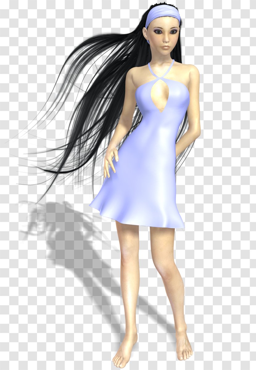 Dress Black Hair Long Slip - Frame Transparent PNG