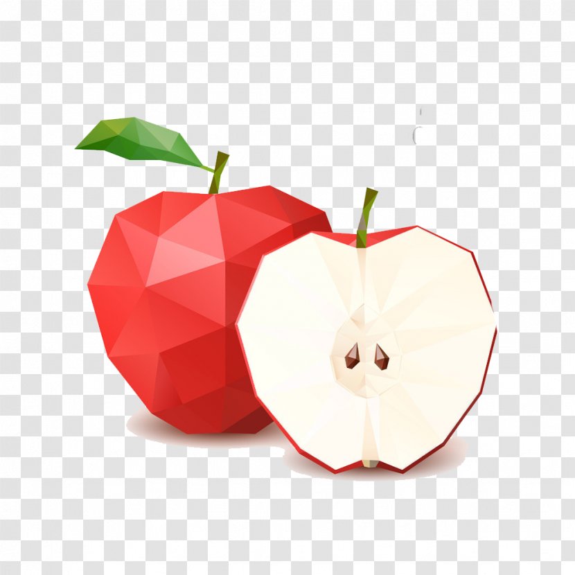 Apple Polygon - Photography - Red Picture Material Transparent PNG