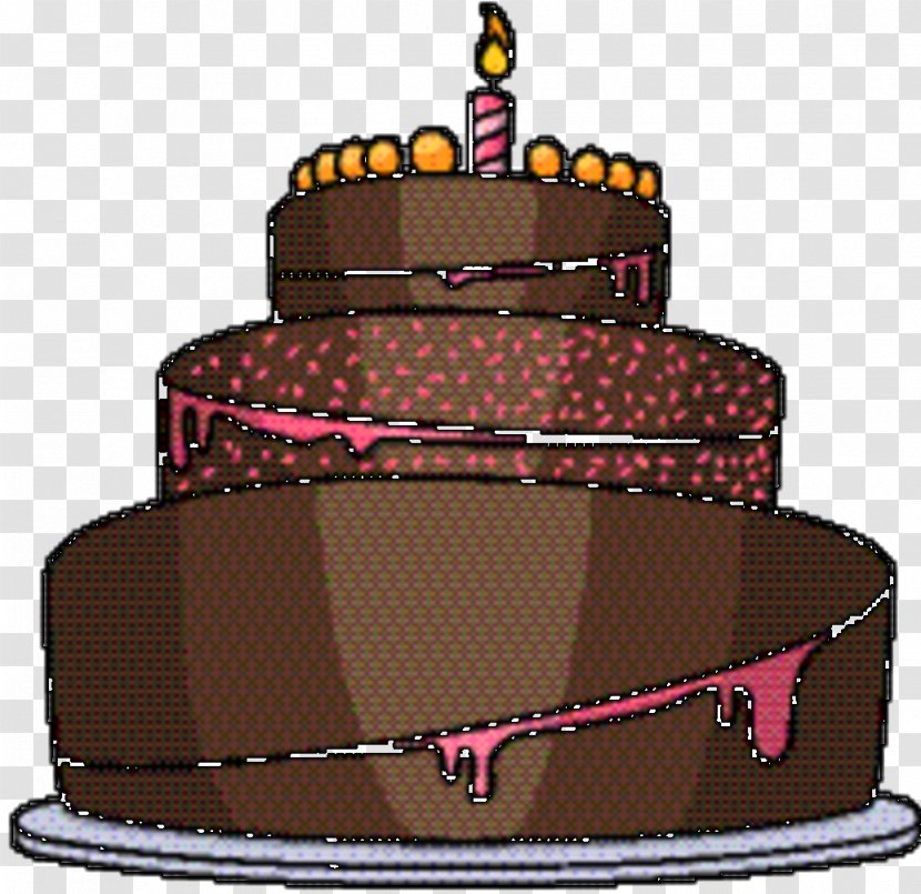 Pink Birthday Cake - Chocolate - Fondant Stack Transparent PNG