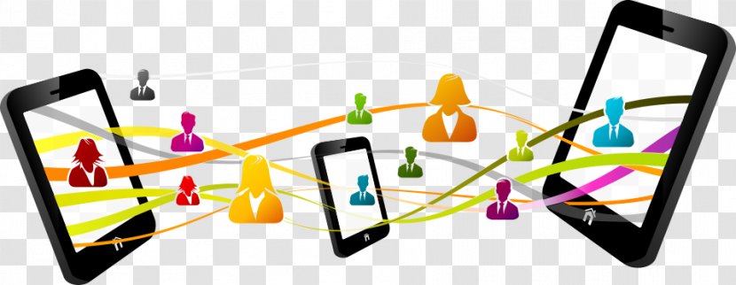 M-learning Training Educational Technology Mobile Phones - Telephony - Vector Colored People Connected To Your Phone Transparent PNG