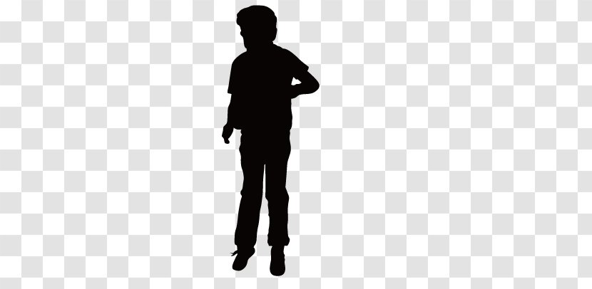 Silhouette Man - Black And White - Standing Transparent PNG