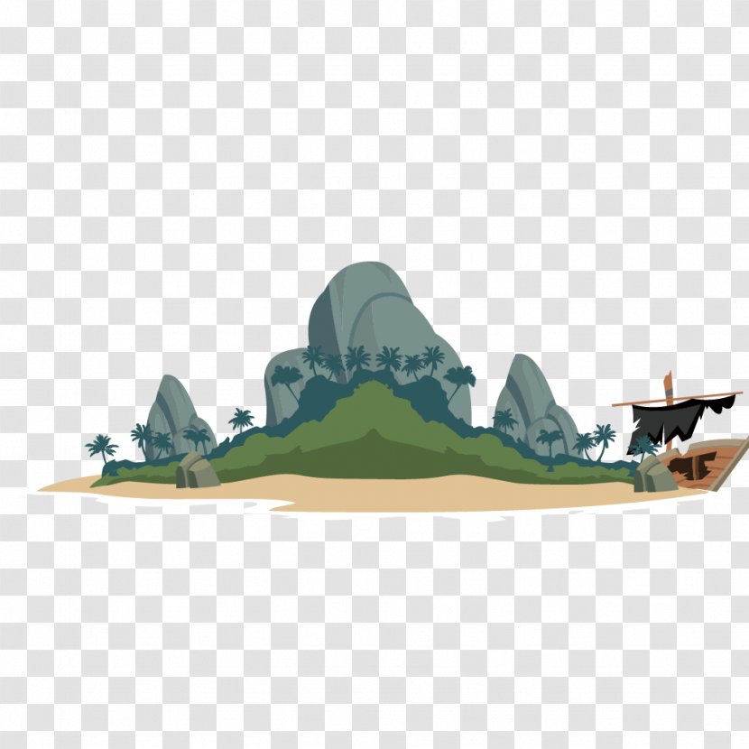 Cartoon Mutiny On The Bounty Drawing - Island - Vector Material Islands Transparent PNG