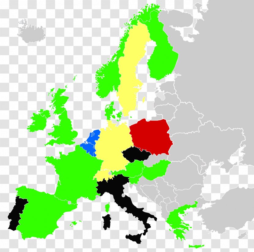 Italy Poland European Union Warsaw Pact Map - Europe Transparent PNG
