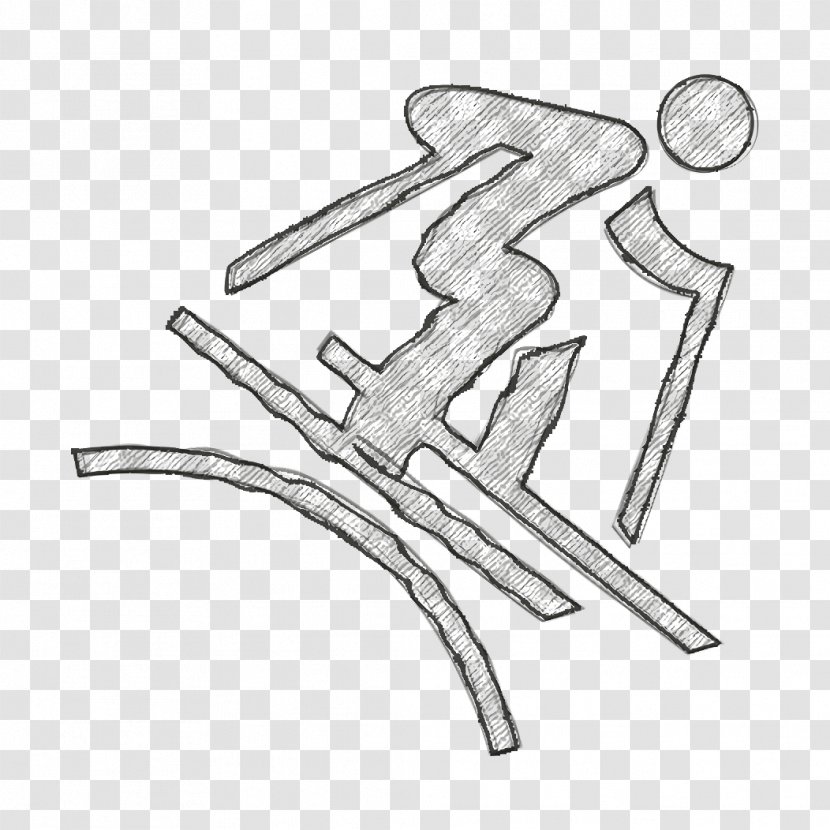 Freestyle Icon Moguls Olympic - Line Art Skiing Transparent PNG