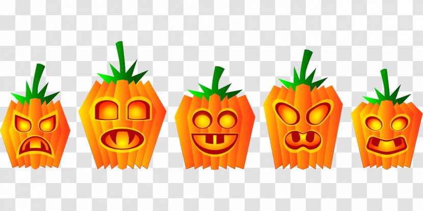 Pumpkin Halloween Jack-o-lantern Clip Art - Orange Transparent PNG