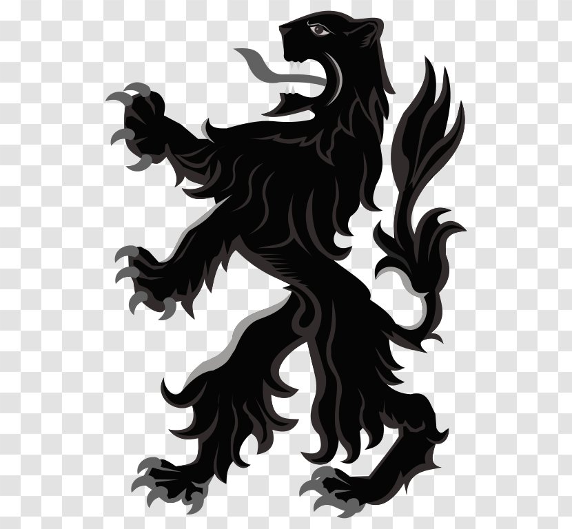 Winged Lion Coat Of Arms Black Leopard - And White Transparent PNG