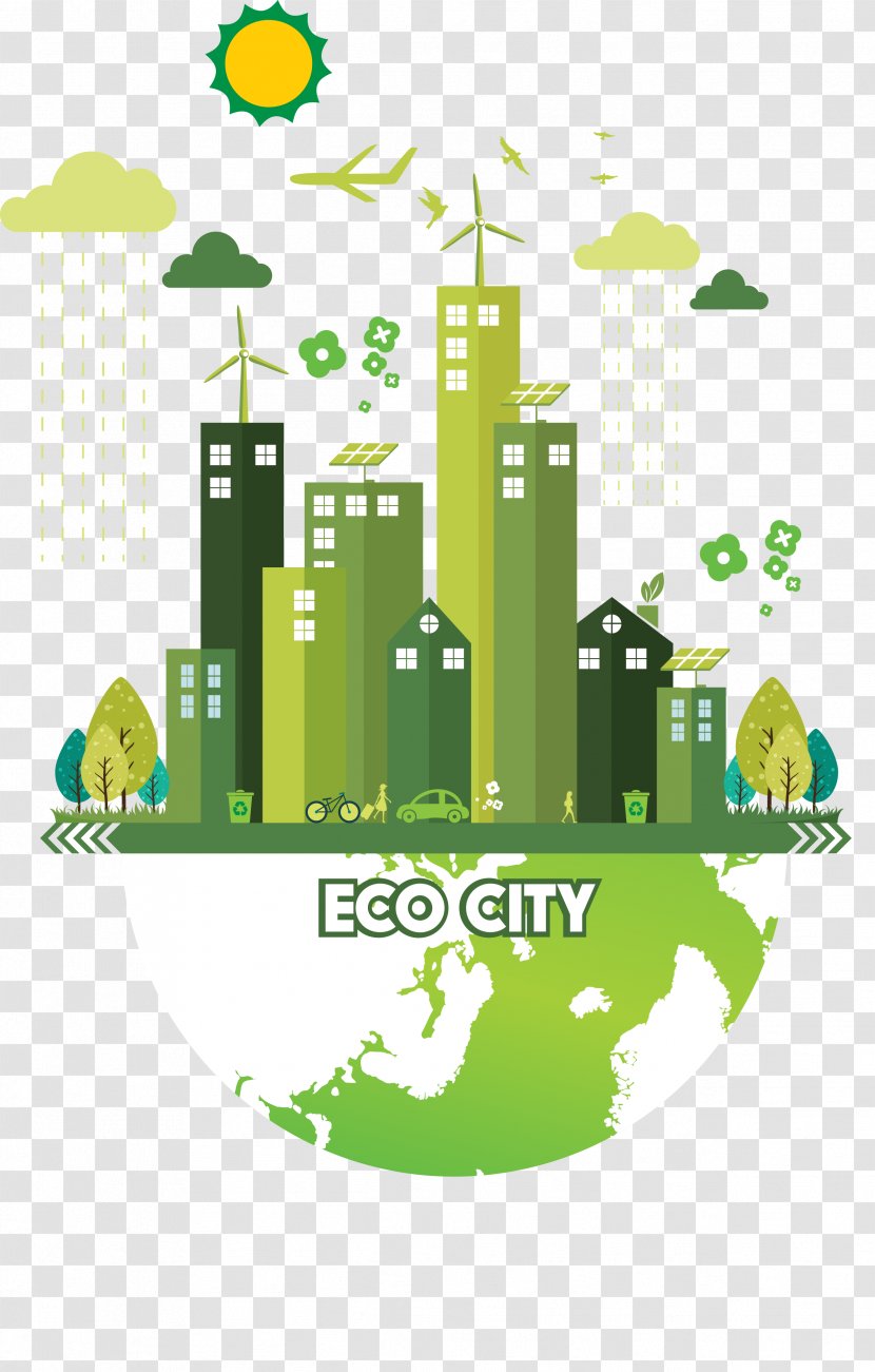 Earth Globe World Icon - Logo - Green City Transparent PNG
