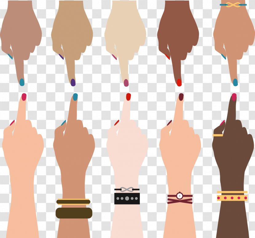 Hand Race Thumb - Vector Hand-painted Nail Transparent PNG
