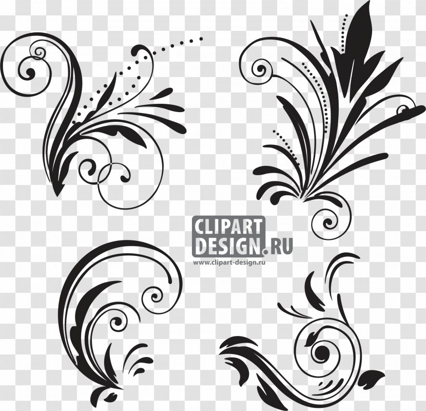 Vector Graphics Motif Graphic Design - Black And White - Leaf Transparent PNG