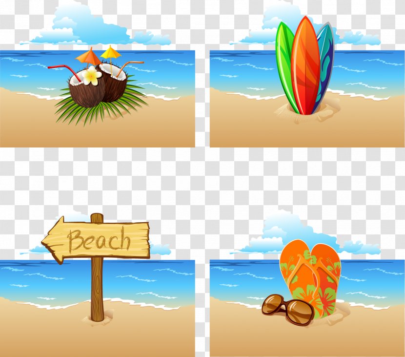 Sandy Beach Clip Art - Sky - Vector Transparent PNG