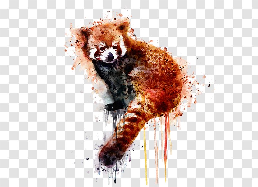 Red Panda Giant Watercolor Painting Art - Printing Transparent PNG