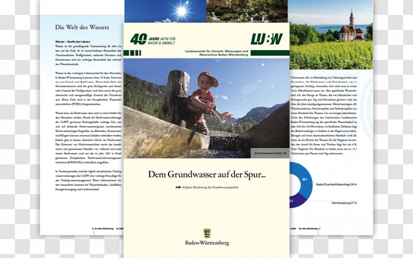 Text Landesanstalt Für Umwelt, Messungen Und Naturschutz Baden-Württemberg Document Agua Subterránea Brochure - Quad Flyer Transparent PNG