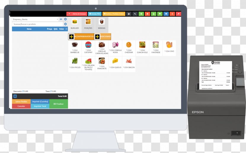 Computer Program Fast Food Pizza Restaurant - Monitor Transparent PNG