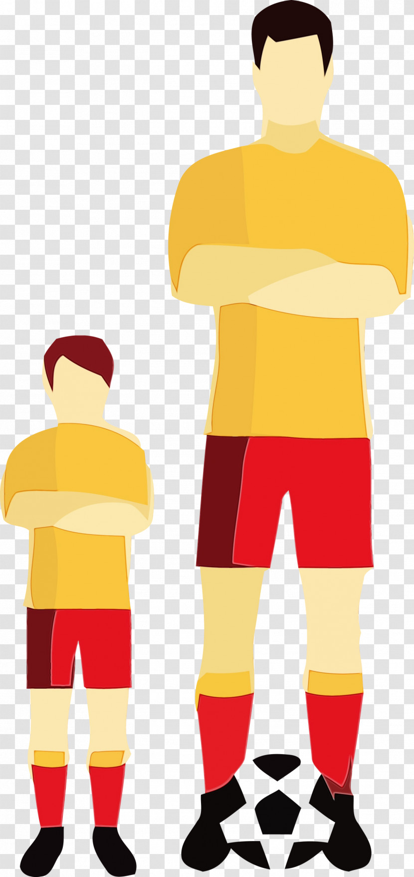 Yellow Standing Cartoon Transparent PNG