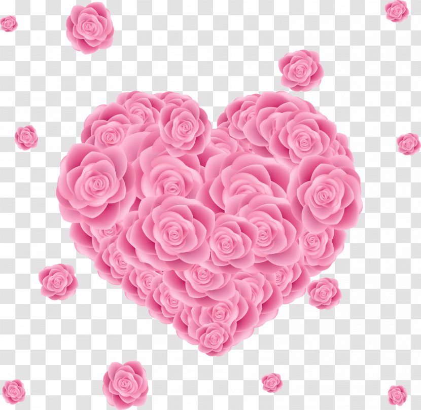 Beach Rose Valentines Day Heart - Pink - Love,rose Transparent PNG