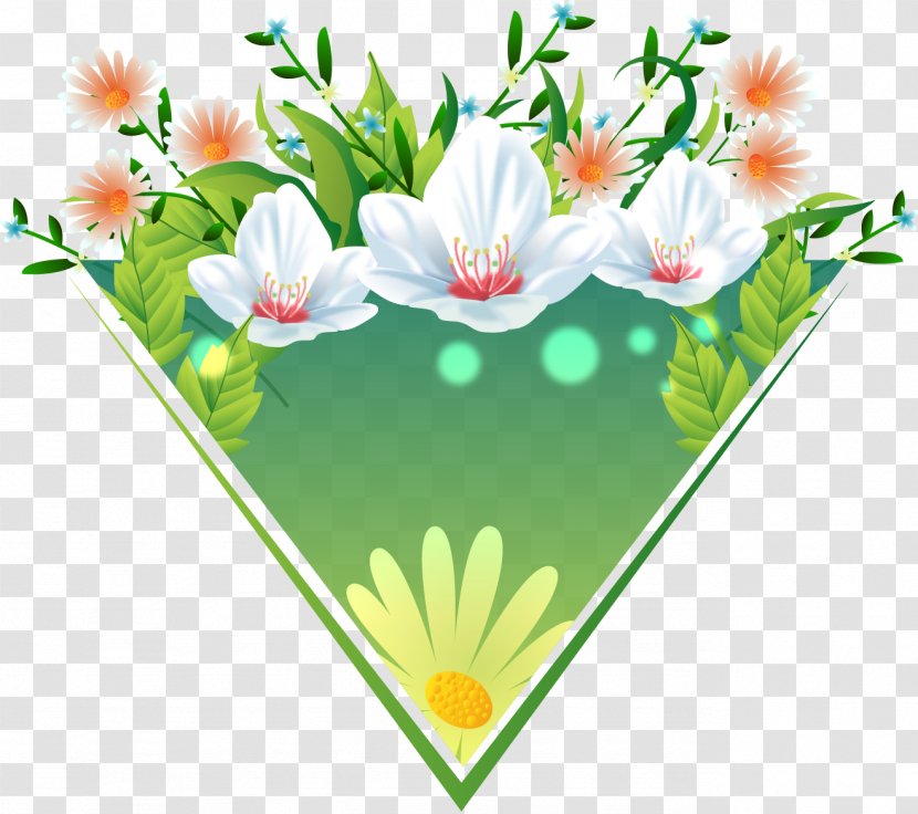 Floral Design Flower - Arranging - Decorative Pattern Vector Triangle Labels Transparent PNG
