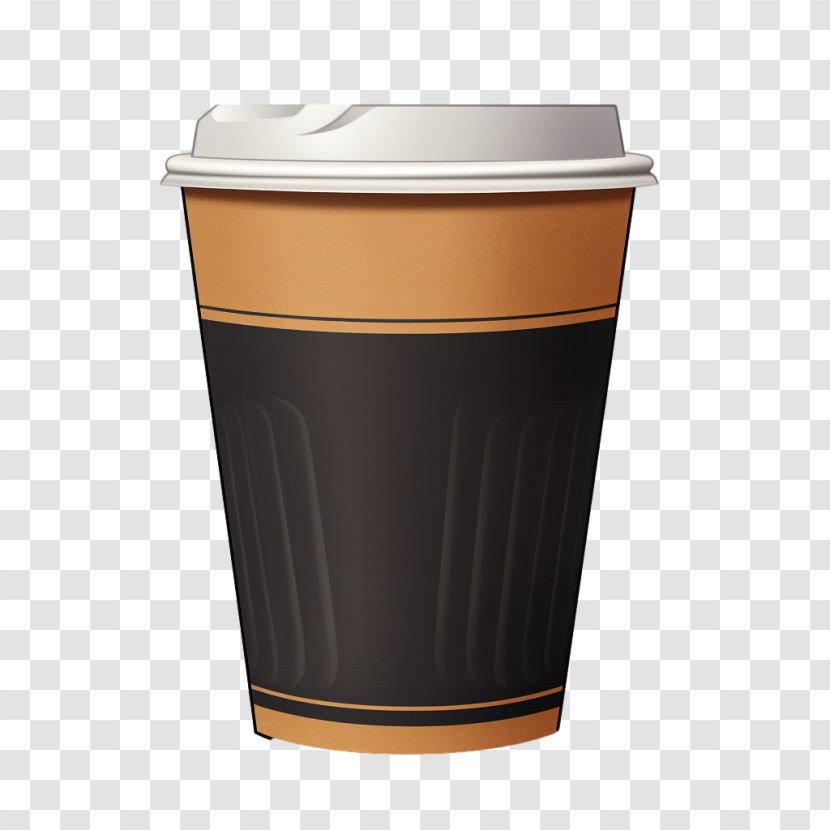 Paper Coffee Cup - Disposable Coffee Cup In Brown And Black Design Transparent PNG