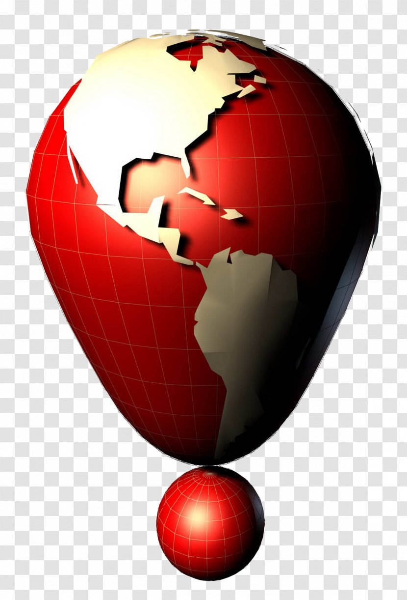 Exclamation Mark Question Globe - Tree - Red 3d Point Perspective Sphere Transparent PNG