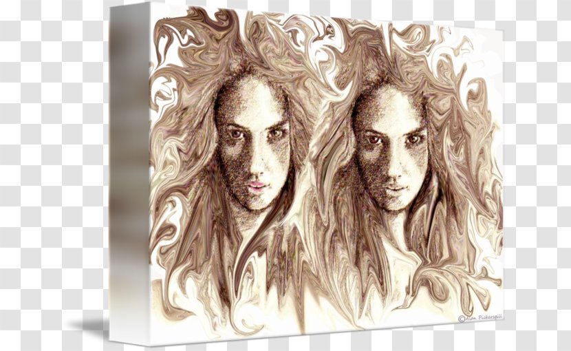 Portrait Art Drawing Sketch - Identical Twins Transparent PNG