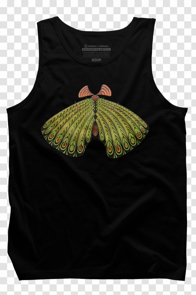 T-shirt Sleeve Leaf Outerwear Black M - Moth Transparent PNG