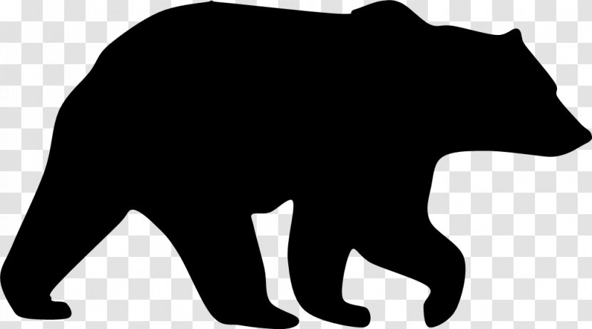 American Black Bear Grizzly Silhouette Clip Art - Stencil - Beer Logo Design Template Download Transparent PNG