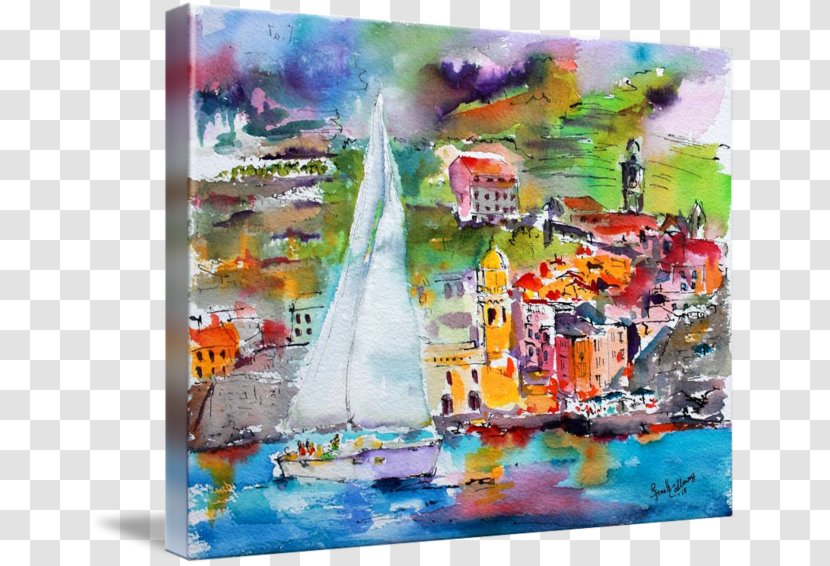 Vernazza Watercolor Painting Riomaggiore Assisi - Paint - Cinque Terre Transparent PNG