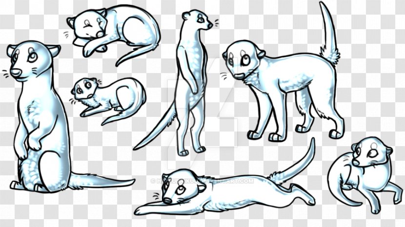 Dog Sketch Meerkat Line Art Clip - Cat Like Mammal - Cute Animals Eating Tacos Transparent PNG