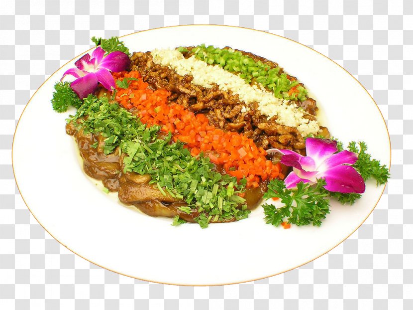 Vegetarian Cuisine Middle Eastern Mediterranean Eggplant Dish - Sauce - Multicolored Simmered Transparent PNG