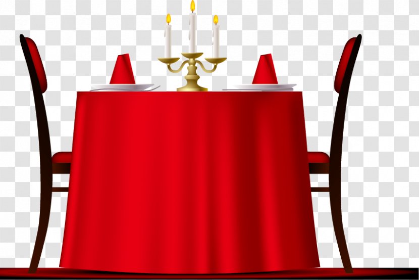 Table Clip Art - Furniture - Vector Candlelight Dinner Transparent PNG