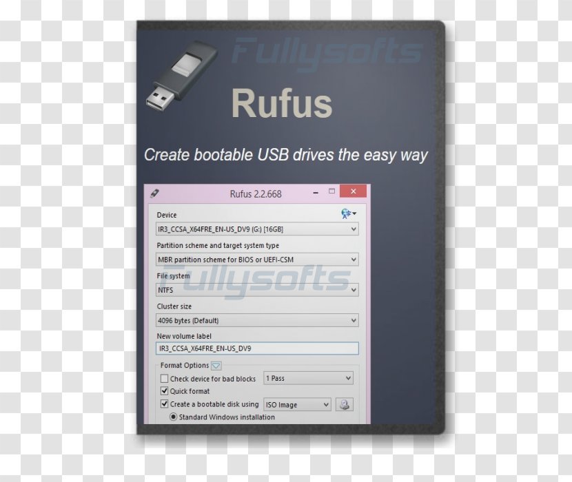 Rufus USB Flash Drives Booting Live Installation Transparent PNG