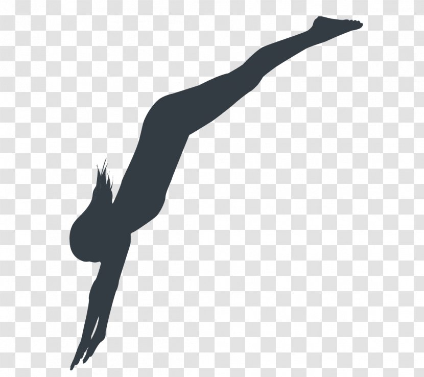 Silhouette Scuba Diving Underwater - Flip Acrobatic - Yoga Female Transparent PNG