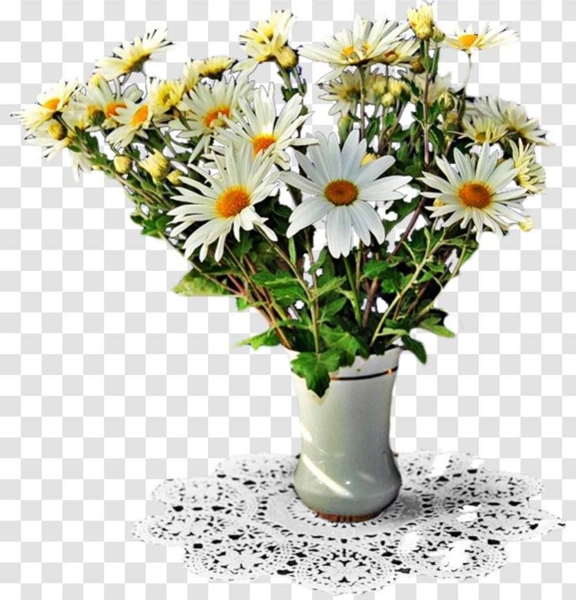 Cut Flowers Flower Bouquet Vase Oxeye Daisy - Flowerpot Transparent PNG
