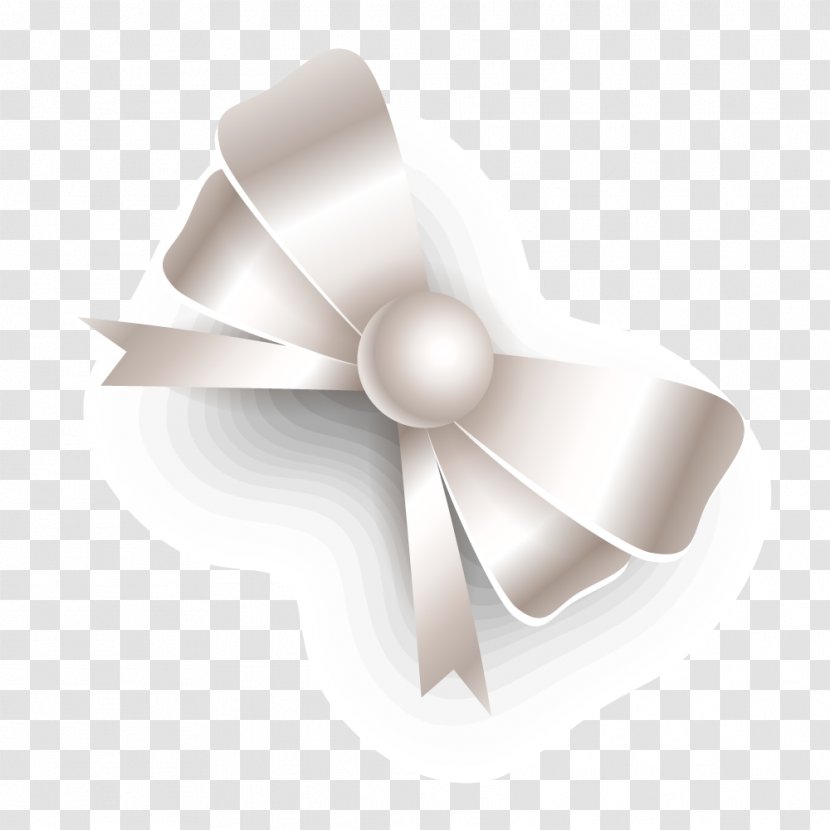 White TaiChi Chart Silver Ribbon - Vector Bow Decoration Transparent PNG