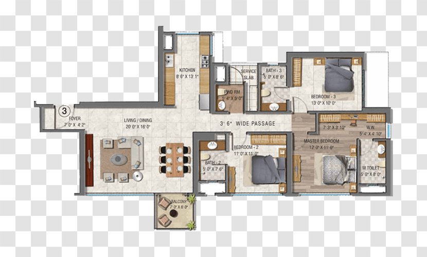Floor Plan Auris Serenity Apartment Malad - West Transparent PNG