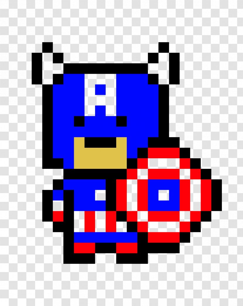 Капитан Америка пиксель арт