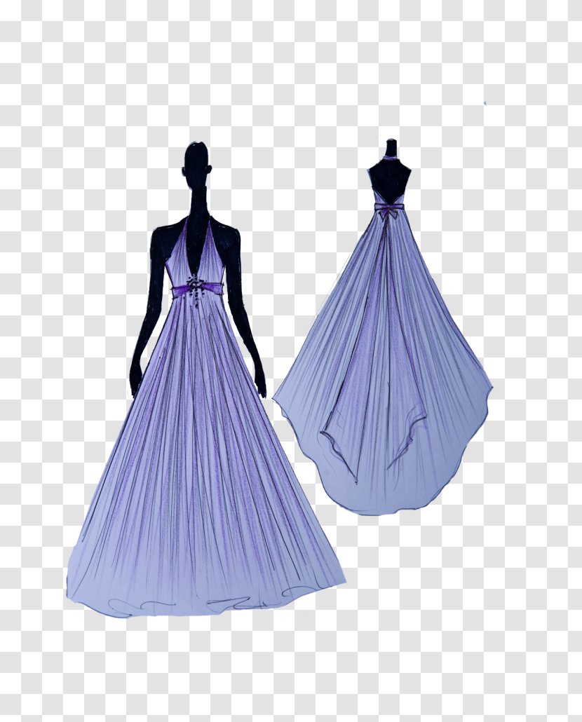 Gown Cocktail Dress Shoulder - Violet - Sleeve Haute Couture Transparent PNG