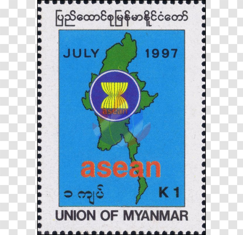 Postage Stamps Myanmar Mail Organism Text - Area - Asean Flag Transparent PNG
