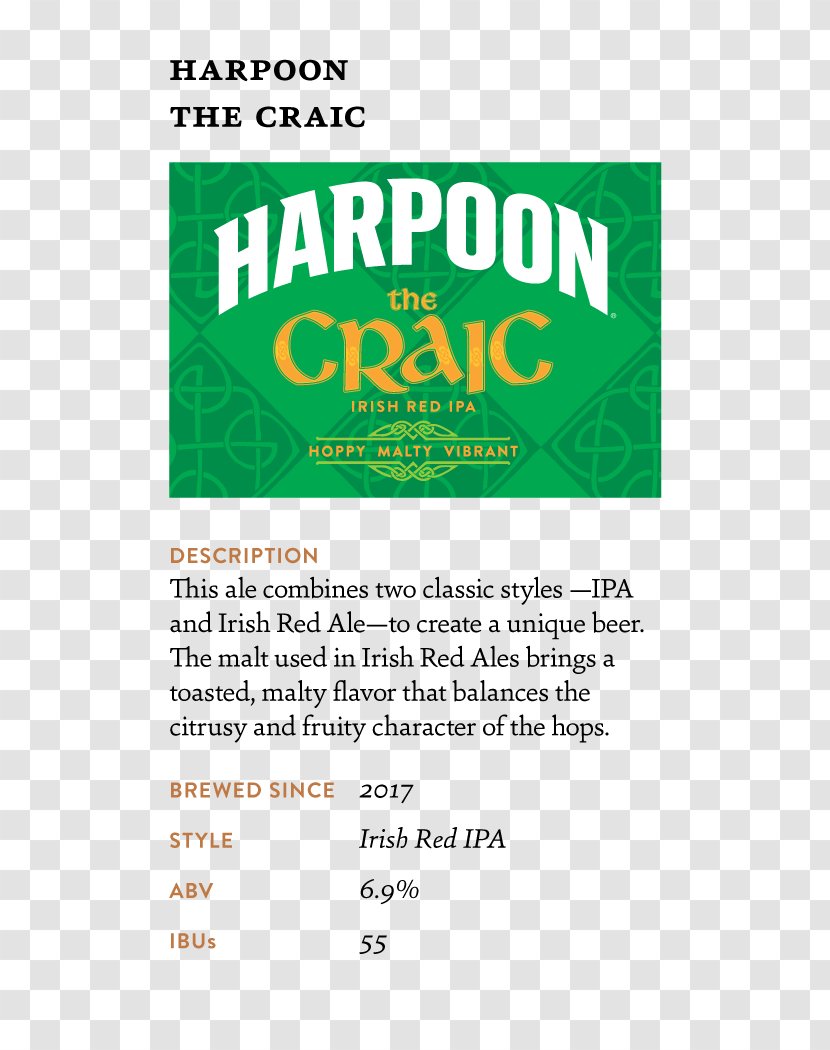 Harpoon Brewery Brand Craic Logo Font Transparent PNG