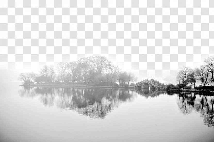 Lake Ink - Monochrome Photography - Water Material Transparent PNG