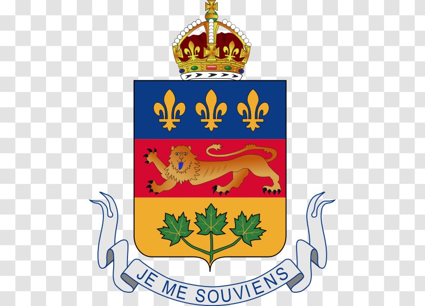 Coat Of Arms Quebec Je Me Souviens Crest - QUEBEC Transparent PNG