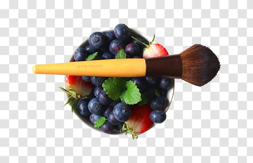 Cosmetics Makeup Brush Personal Care Beauty - Parlour - Bowl Of Blueberries Strawberries Transparent PNG