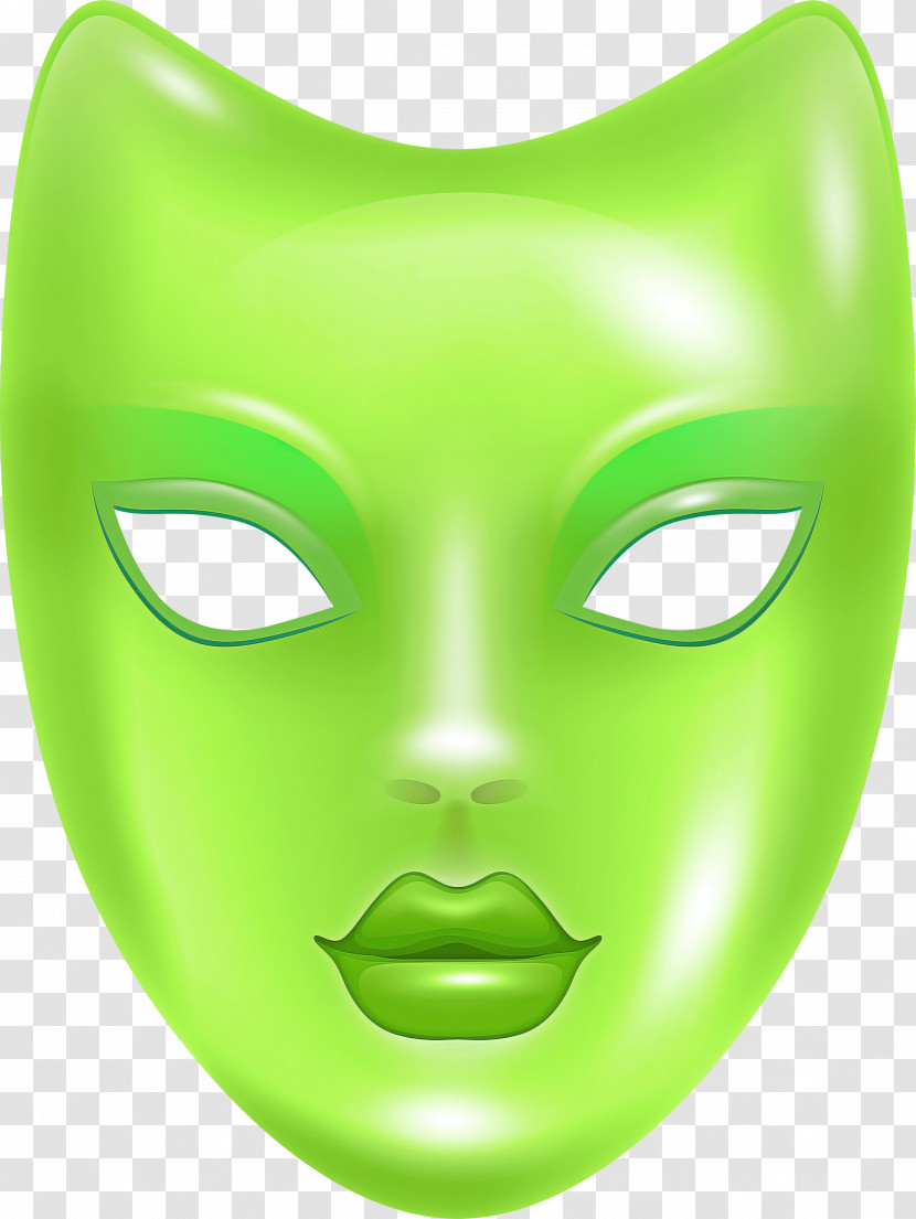 Face Green Head Mouth Masque Transparent PNG