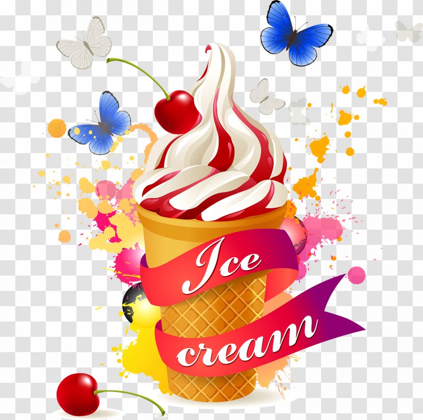 Ice Cream Cone Sundae Transparent PNG