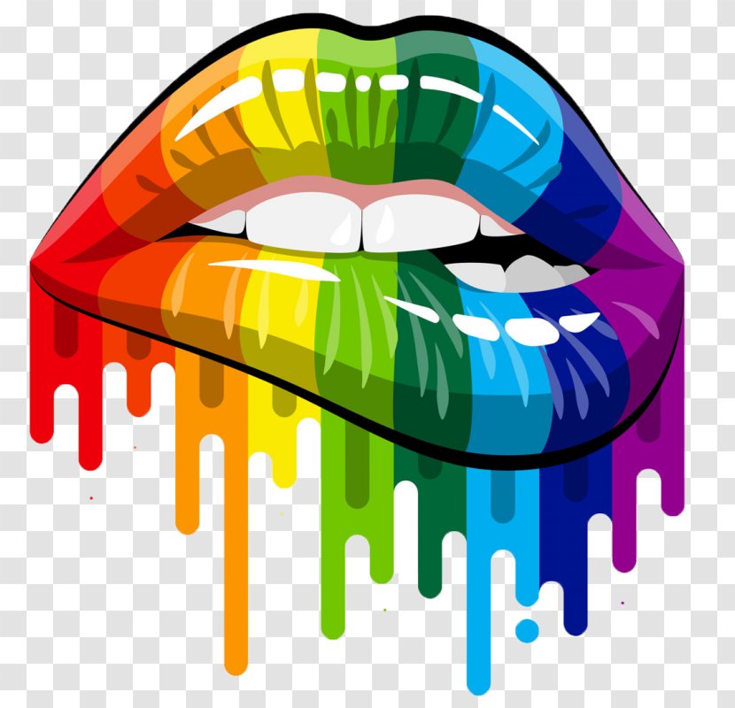 Lip Rainbow Decal Transparent PNG